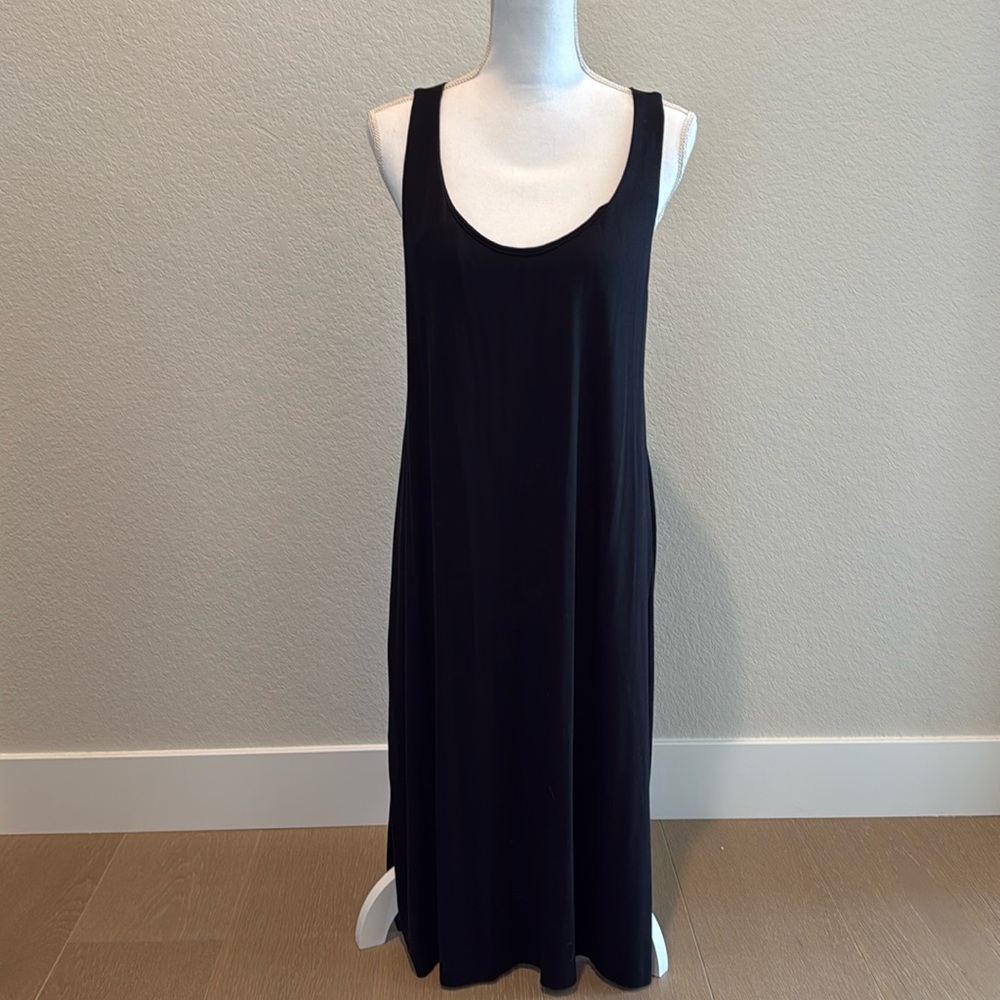 Brand new/never worn black Soma dress Size L. Built-in shelf bra.Super soft.